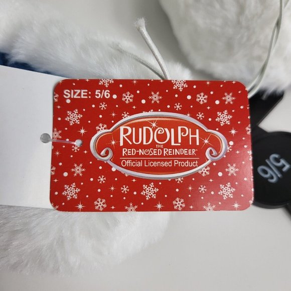 Rudolph Red Nosed Reindeer Slippers Abominable Snowman Sz 5/6 Christmas Toddler - Picture 7 of 16